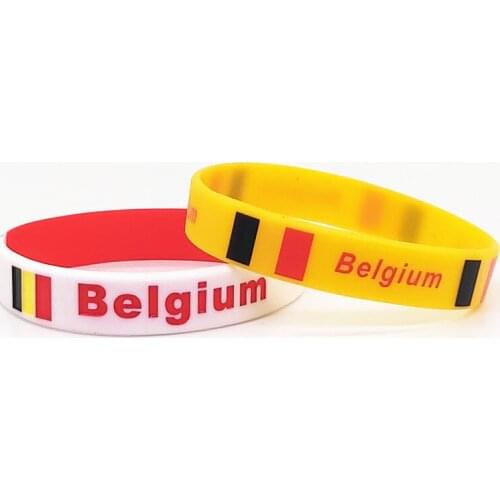 1pc Belgium Flag Wrist Bands Silicone Men Womenn Motivational Bracelet Sports Rubber Friendship Wristband Bangle Accessories