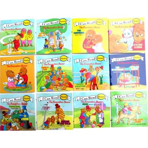 12 Books/set I Can Read Phonics Books My Very First Berenstain Bears English Picture Story Pocket Book for Children
