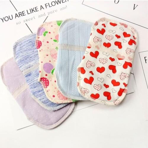 2pcs Reusable Sanitary Menstrual Mama Pad Reusable Soft Cotton Cloth Towel Pads Feminine Hygiene Panty Liner Diaper Panty Pads