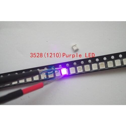 2015 SMD led diode 50pcs 3528/1210 purple/uv smd/smt plcc-2 high quality ultra bright light-emitting diodes