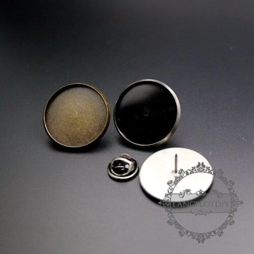 25MM antique silver,bronze brass DIY round brooch bezel 1582047