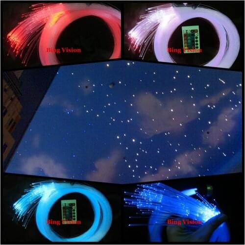 3 sizes of fiber 305PCS PMMA fiber optic star ceiling kit lighting,LED RGB light source, 0.75mm 1.0mm 1.5mm fiber