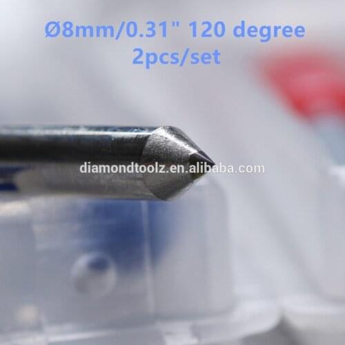 Talentool Free Shipping 2pcs/set Diamond Tip Drag Engraver Bit with 120 degree Dia 8 mm for cnc machine