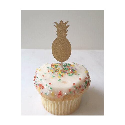 Glitter Pineapple cupcake toppers wedding birthday fruit Picks Bridal baby shower Bachelorette party decorations