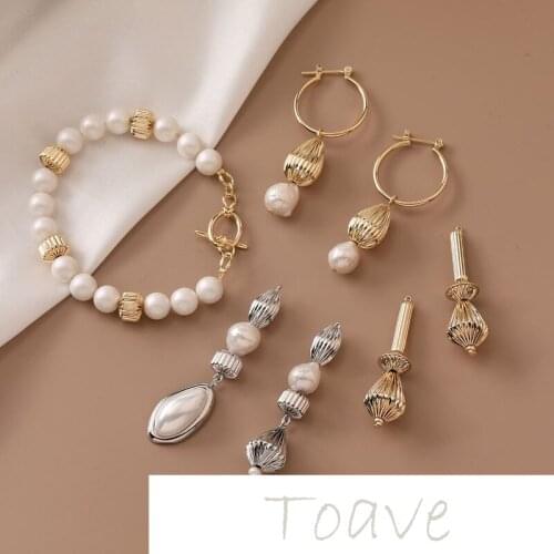 14K gold 14mm straight-hole pleated pumpkin bead diy string beads retro minimalist hundred earpiece material accessories