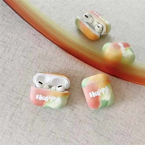 Gradient Oil painting graffiti headset case for airpods pro 2 1 HAPPY box Bluetooth wireless earphone cover coque for air pods 2