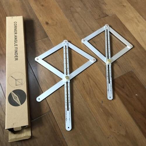 Wood Diagonal Square Protractor Multi-Function Internal/External Angles Woodworking Ceiling Artifact Decoration Trimming Tool