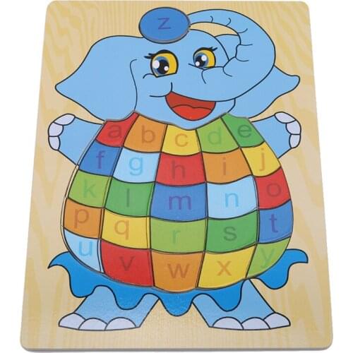 Wooden Cartoon Jigsaw Board Animal Fish Letter Puzzles Toy Set Children Early Education Clever Puzzle Montessori Teaching Aids