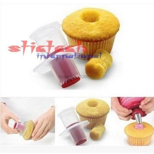 By dhl or ems 200 pieces hot sale Kitchen Cupcake Cake Corer Plunger Cutter Pastry Decorating Divider Mold Creative DIY
