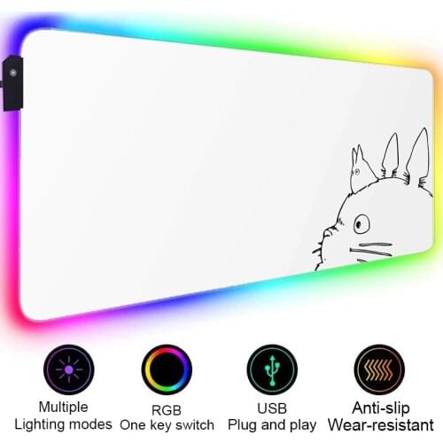 Anime Mause Pad Pc Gamer Kawaii Mouse Pad Rgb Backlit Mat Totoro Gaming Mouse Mats Xxl Diy Mousepad Xl White Backlit Pad Mouse