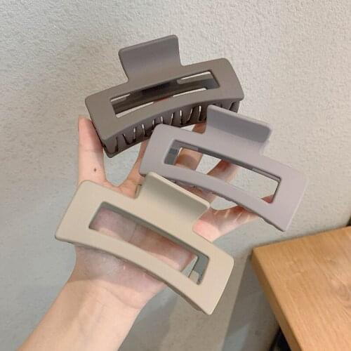 South Korea ins hair catching square clip headdress hairpin back head simple temperament large catching clip bath shark clip