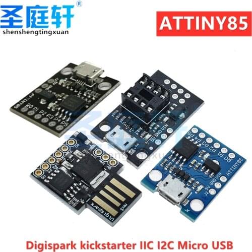 TINY Blue Black TINY85 Digispark Kickstarter Micro Development Board, ATTINY85 Module for Arduin o IIC I2C USB ATTINY45