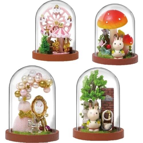 Mini World Series DIY Wooden Dollhouse Kit Assembled Miniature Garden Coffee Doll House Toy for Children Adult Christmas Gifts