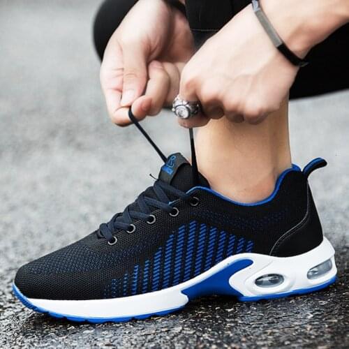 Mens Shoes Outdoor Sport Running Shoes For Men Black Mesh Upper Comfort Durable Shock-absorptionTraining Jogging Sneakers Autumn