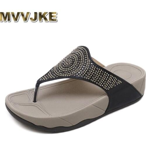 MVVJKE Summer new slopes and cool slippers Thick bottomed muffin and outdoors wearing a trifle slipper Water drill sandals