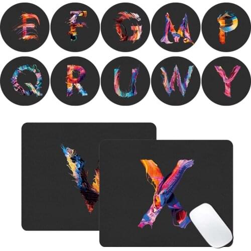 Mouse-pad Smooth Game Laptop Mouse Pad 26 Letter Pattern Smooth Waterproof PU Leather Durable Gaming Desktop PC Mouse Mat