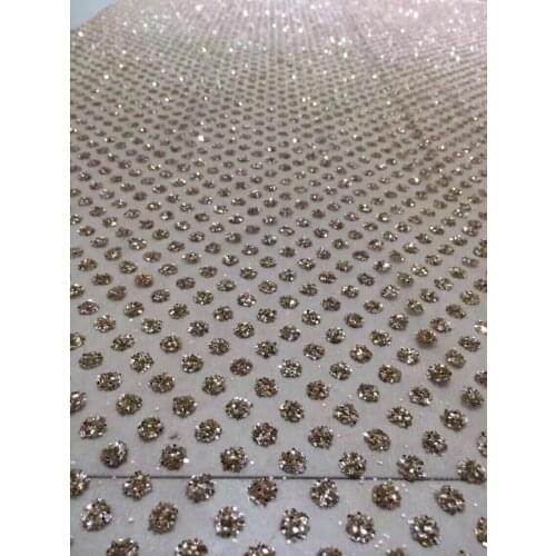 Latest african glued glitter lace fabric SYJ-61910 high quality nigerian mesh lace styles tulle lace fabric