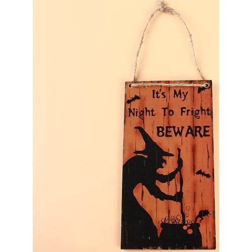2019 New Witch Wall Doorplate Wooden Door Plaque Hanging Sign Halloween Hotel Home Decoration