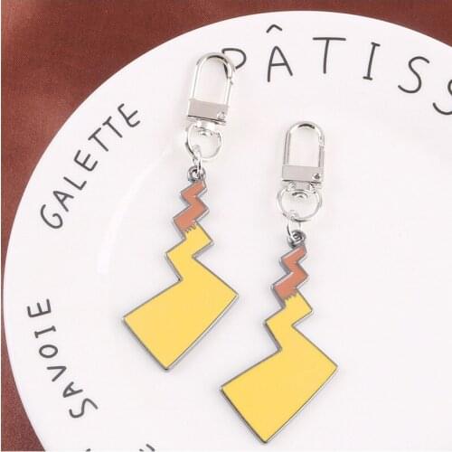 New Hot Cartoon Lightning Keychain Men Women Couple Clothing Pendant Chain Accessories Cute Anime Lightning Bag Key Ring Gift