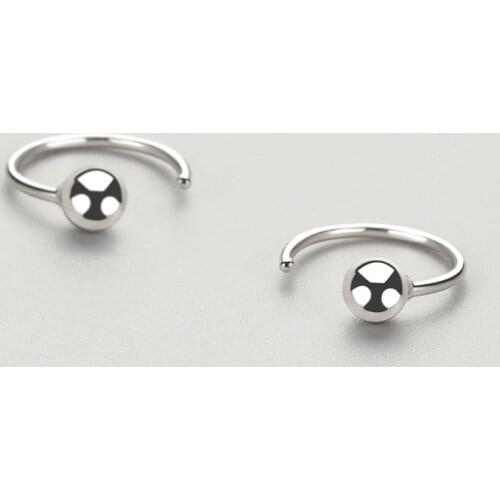 Authentic 925 Sterling Silver Jewelry Simple Fashion Stud Earrings For Women Rear-mounted Round Earrings Christmas Gift