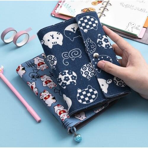 Net celebrity Japanese style strap hand ledger girl heart cute portable diary creative cartoon soft leather loose-leaf notebook