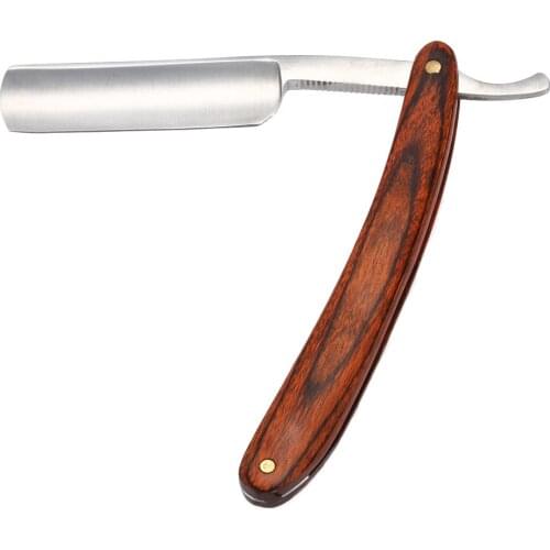 NEW Retro Straight Men Shaving Razor Male Carbon Steel Folding Barber Beard Throat Shaving Knife Cut Tool Pearwood Handle