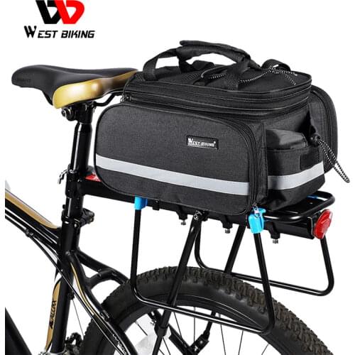 WEST BIKING Bicycle 3 in 1 Trunk Bag Road Mountain Bike Bag Cycling Double Side Rear Rack Luggage Carrier Tail Seat Pannier Pack