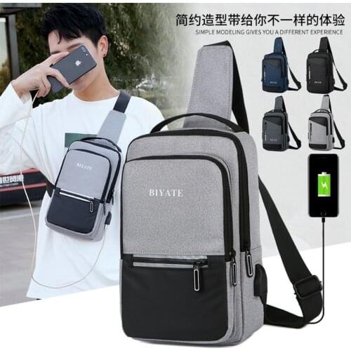 Men Sling Shoulder Bags Crossbody USB Charging Boys Cycling Sports Travel Versatile Fashion Bag