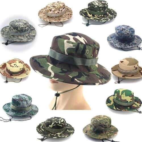 Tactical Military Camouflage Boonie Hats Outdoor Casual Bucket Hat Hunting Hiking Fishing Climbing Cap