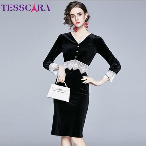 Модные платья-футляры TESSCARA China At AliExpress