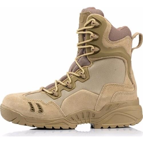 Outdoor Winter army Military Tactical Special Force Leather men s shoes breathable climbing hiking Boots Desert Combat Boats