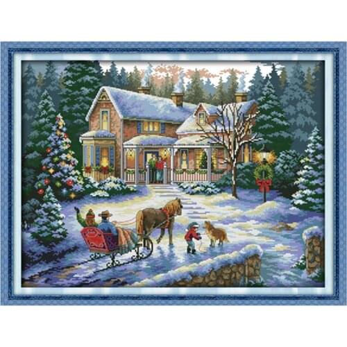 Everlasting Love Return From Chinese Cross Stitch Kits Ecological Cotton Stamped 11 14CT DIY Gift New Year Decorations For Home