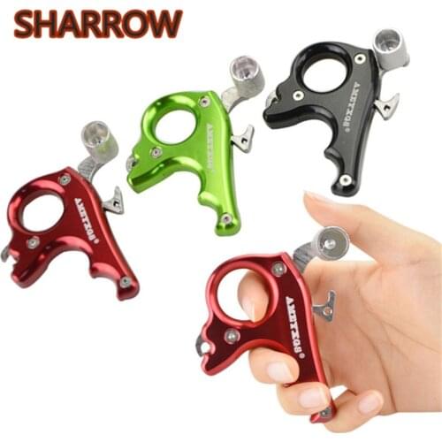 1pc Compound Bow Release Aids 3 Finger Grip Caliper Thumb Trigger Handle For Bow Outdoor Training Shooting Archery Accessories