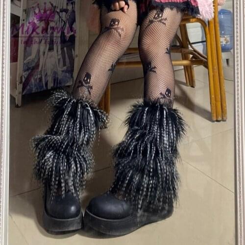 Japanese Lolita Leg Warmer Autumn Winter Women Furry Winter Warm Foot Cover Socks