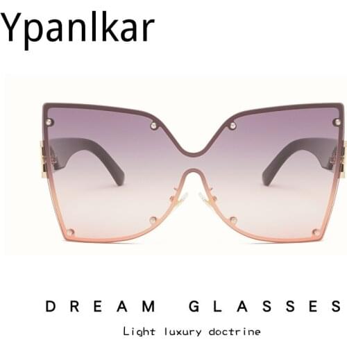 New Metal Frame Butterfly Shape Ladies Sunglasses Oversized Personality Gradient Color Women Sun glasses