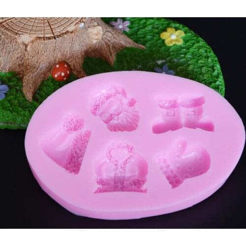 1PCS Christmas Series Gift Shape Silicone Fondant Cake Border Decoration Mold DIY Baking Tools