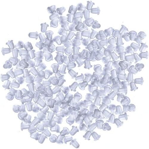 1000 Pieces Clear Rubber Bullet Clutch Earring Safety Backs