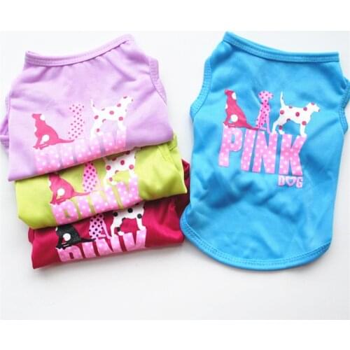 2018 New arrival cotton print Autumn Pet dog Clothes puppy polyester dog t shirt for small dog breathable teddy dog vest 8248