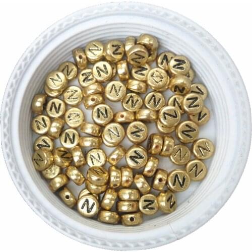 Free Shipping 4*7MM 3600PCS Flat Round Name Bracelet Making Jewelry Alphabet Letter Beads,Gold Color Acrylic Letters Beads
