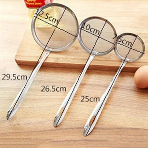 7/10.5/12.5cm Optional Kitchen Stainless Steel Flour Tea Strainer Mesh Colander Sieve Filter Sifter