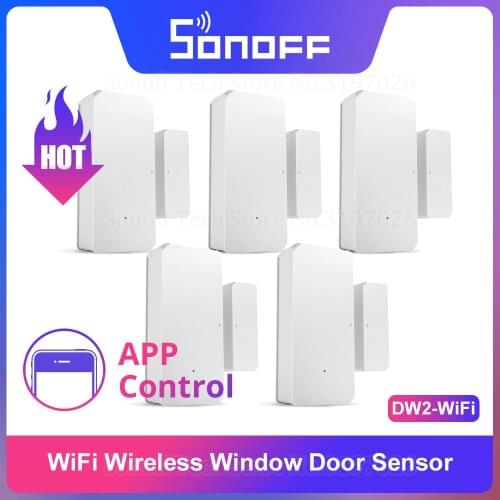 Sonoff DW2-WiFi Wireless Security Window Door Sensor Home Sercurity Alarm Work With eWeLink APP Support Sonoff Devices IFTTT