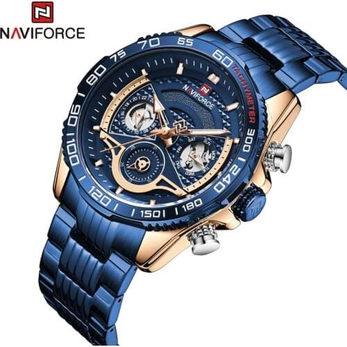 NAVIFORCE Top Brand Relogio Luxury Business Casual Gift for Men Date Display Waterproof Stainless Steel Quartz Watch Mens 2021