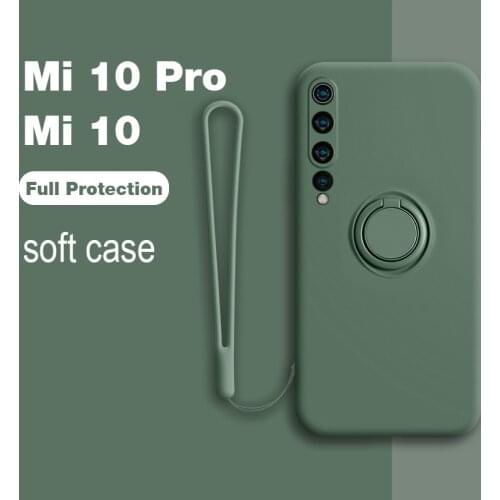 Mi 10 Mi10 Pro Mi 10 Pro Case Liquid Silicone Camera Protector Cases Ring Holder Strap Cover For Xiaomi Mi 10 Mi10 Pro Mi 10 Pro