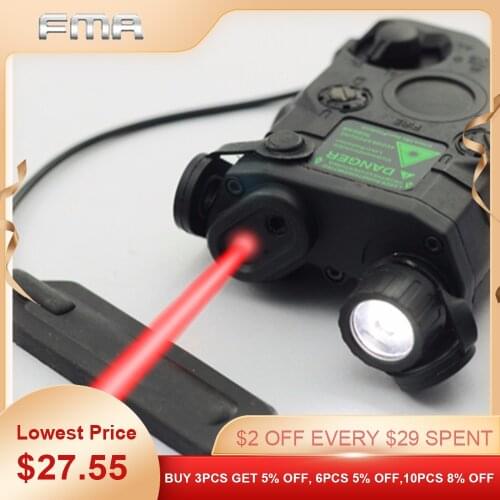 Airsoft AN/PEQ-15 Red Dot Laser White LED Flashlight 270 Lumens for Standard 20mm Rail Night Vision Hunting Rifle Battery Case
