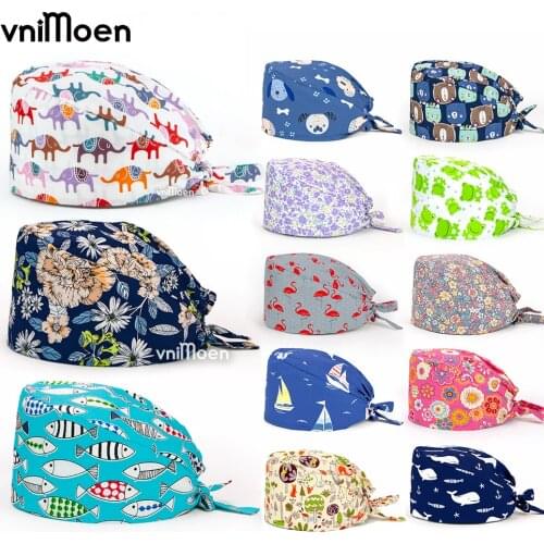 Women enfermera chirurgie Traitement hat nursing cap laboratory pet shop work hat biological Chemical science research work cap