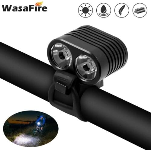 WasaFire Bicycle Light 2*T6 LED USB Bike Headlight MTB Front Light 2400LM Mini Flashlight 5 Modes Super Bright Cycling Lantern