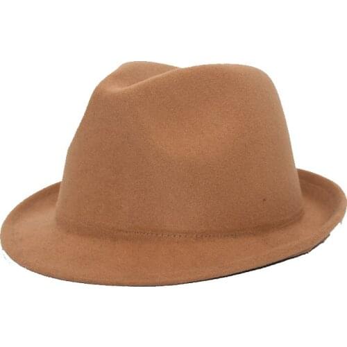 Hot Selling Women Casual Fedora Hat Small Eaves Hat High Quality Wool Floppy Hat Hat Felt Hat Men Black Cloche Hat F62