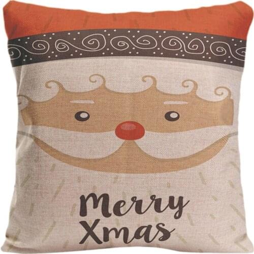 Cotton Linen Merry Christmas Santa Claus Throw Pillow Case Decorative Cushion Cover Pillowcase Customize Gift By Lvsure For Sofa