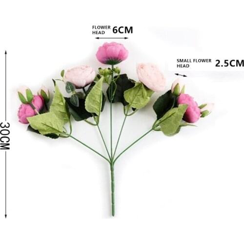 Artificial Flowers Home Decoration Peony Silk Bouquet Wedding Accessories High Quality Fake Flower Living Room DIY Decor