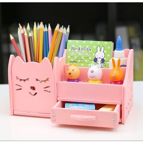 Creative Pen Holder Storage Box Student Children Desktop Decoration Storage Pen Holder Multifunctional Office Storage Box Drawer